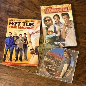 3 DVD movies - The Hangover (blu-ray), Pineapple Express, Hot Tub Time Machine​